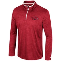 Men's Colosseum Cardinal Arkansas Razorbacks Wright Quarter-Zip Windshirt