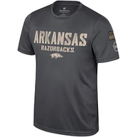 Men's Colosseum Charcoal Arkansas Razorbacks OHT Military Appreciation  T-Shirt
