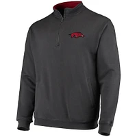 Men's Colosseum Charcoal Arkansas Razorbacks Tortugas Logo Quarter-Zip Jacket