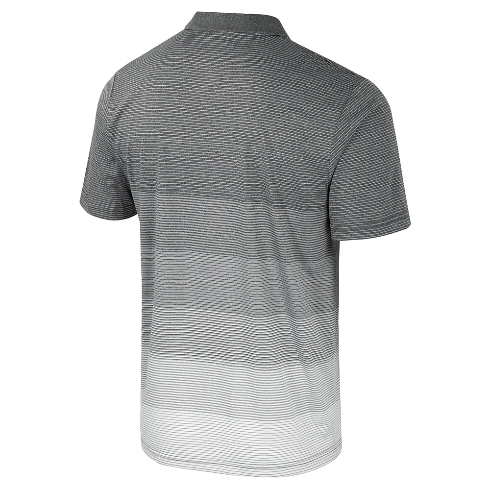 Men's Colosseum Gray Arkansas Razorbacks Striped Mesh Polo