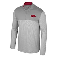 Men's Colosseum Gray Arkansas Razorbacks Tuck Quarter-Zip Top