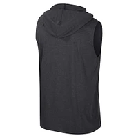 Débardeur à capuche sans manches Colosseum Heather Black Arkansas Razorbacks pour hommes