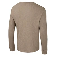 Men's Colosseum  Tan Arkansas Razorbacks Great Outdoors Henley Long Sleeve Shirt