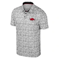 Men's Colosseum White Arkansas Razorbacks Big & Tall It's Time! Allover Printed Polo