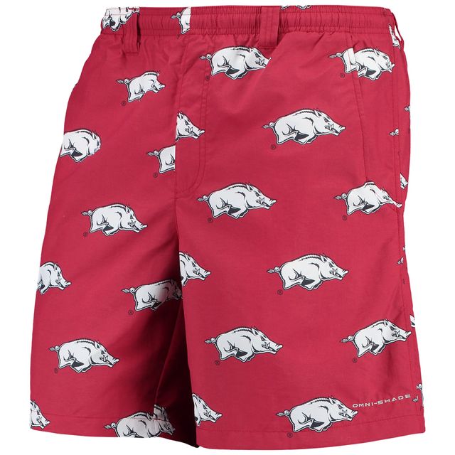 Columbia PFG Cardinal Arkansas Razorbacks Backcast II 8" Short hybride Omni-Shade pour homme