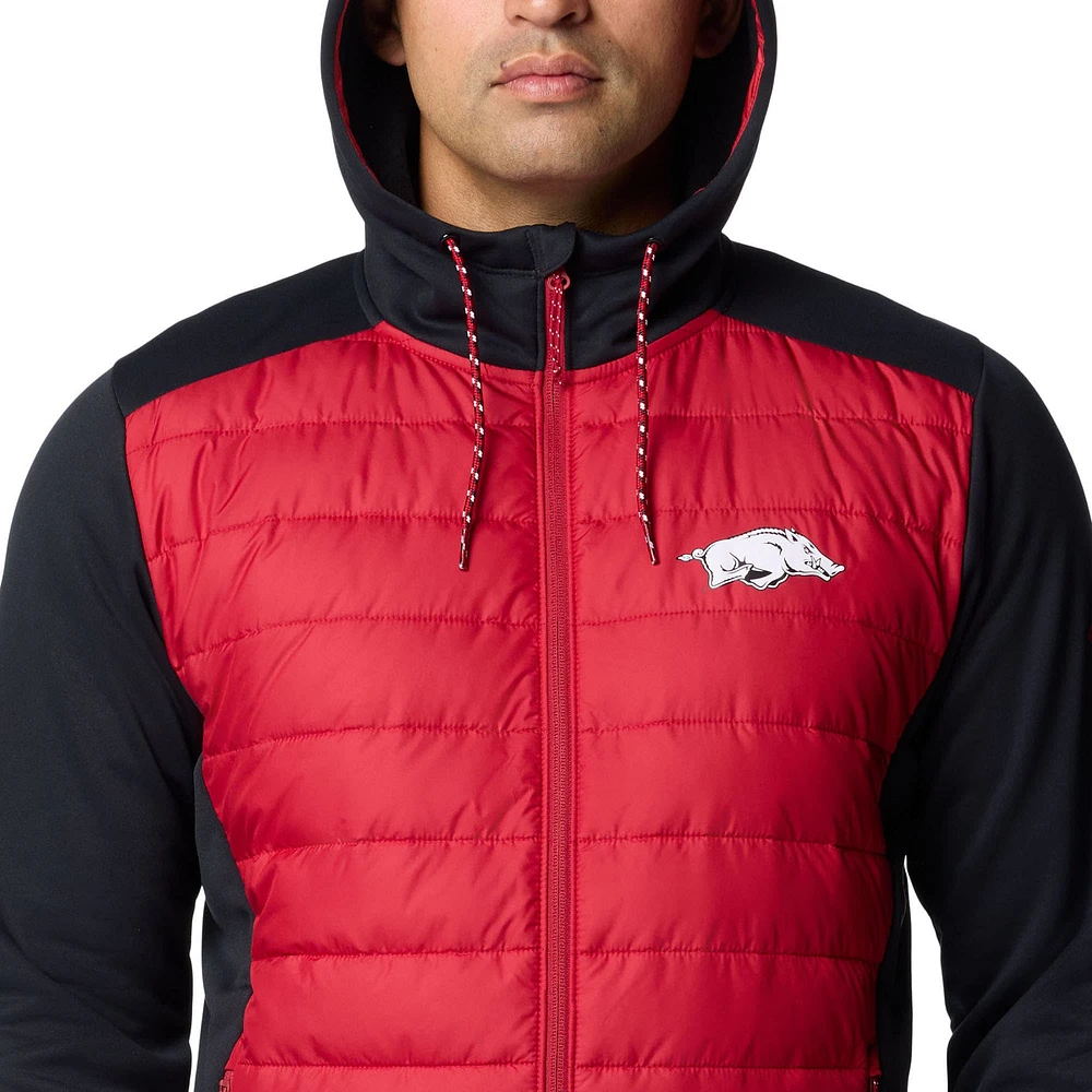 Men's Columbia  Red Arkansas Razorbacks Out-Shield Hybrid Full-Zip Hoodie Jacket