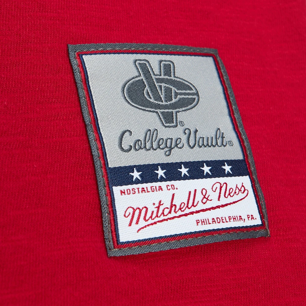 Men's Mitchell & Ness Cardinal Arkansas Razorbacks Legendary Slub Raglan Long Sleeve T-Shirt