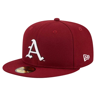 Casquette ajustée New Era Cardinal Arkansas Razorbacks 59FIFTY pour homme