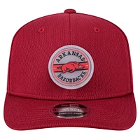 Men's New Era Cardinal Arkansas Razorbacks Patched 9SEVENTY Stretch-Snap Adjustable Hat