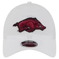 Men's New Era White Arkansas Razorbacks Active Ripstop 9TWENTY Adjustable Hat