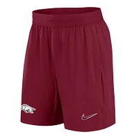 Men's Nike Cardinal Arkansas Razorbacks 2024/25 Sideline Performance Woven Shorts