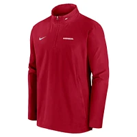 Men's Nike Cardinal Arkansas Razorbacks 2024 Sideline Coach Quarter-Zip Hoodie Jacket