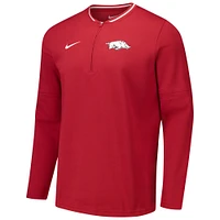 Veste Nike Cardinal Arkansas Razorbacks Coaches à quart de zip pour homme