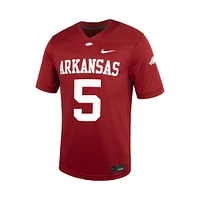Men's Nike #5 Cardinal Arkansas Razorbacks Untouchable Football Jersey