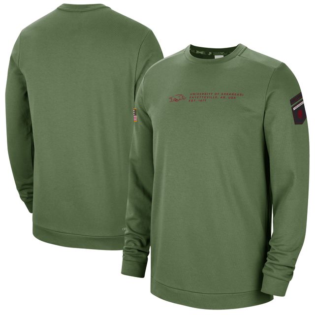 Sweat à capuche militaire Nike Arkansas Razorbacks Olive pour homme