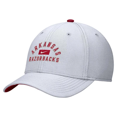Men's Nike White Arkansas Razorbacks Rise Flex Hat