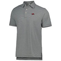 Men's Peter Millar Black Arkansas Razorbacks Jubilee Striped Performance Jersey Polo