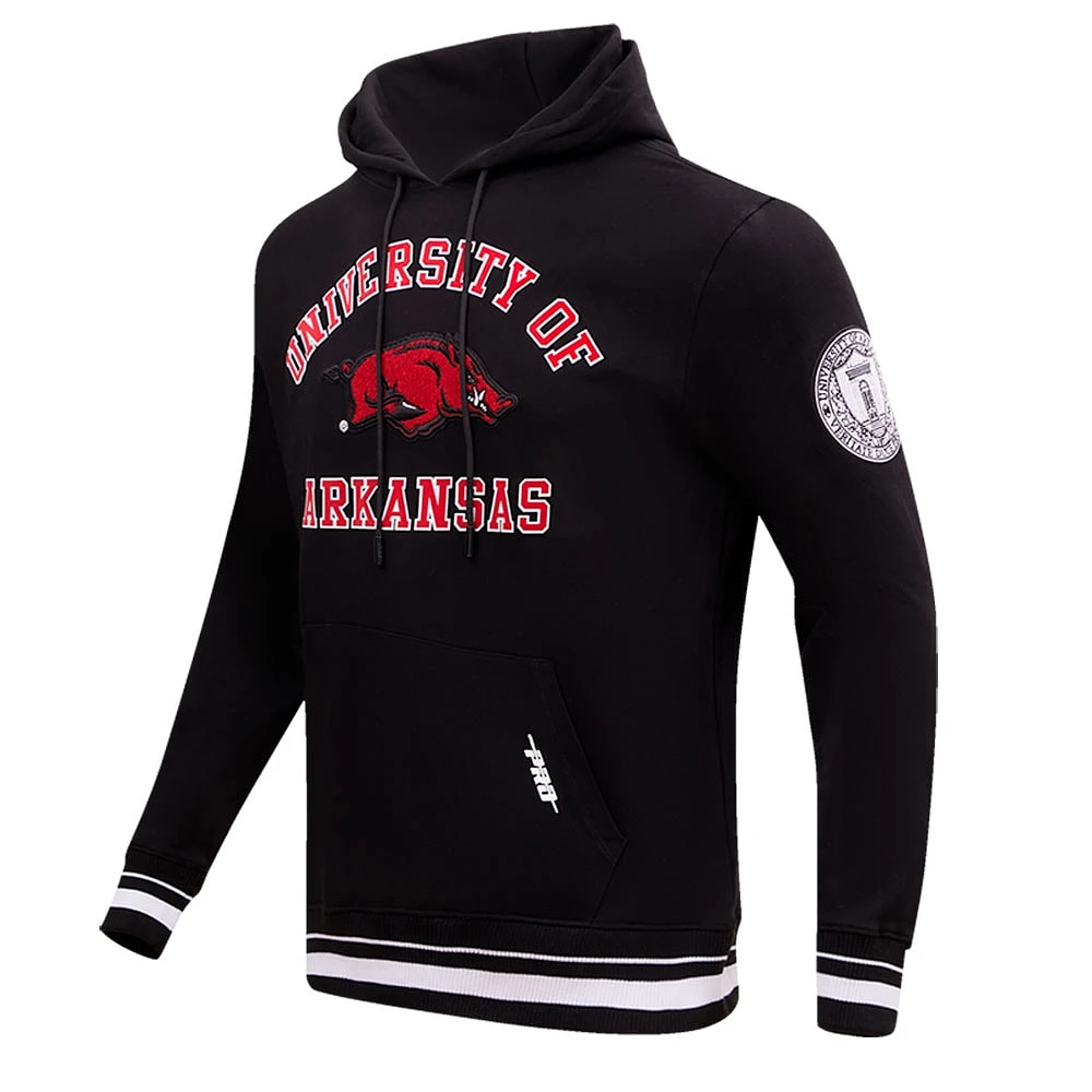 Sweat à capuche Pro Standard Arkansas Razorbacks Classic Stacked Logo pour homme, noir