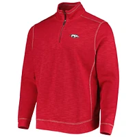 Men's Tommy Bahama Cardinal Arkansas Razorbacks Sport Tobago Bay Tri-Blend Mock Neck Half-Zip Jacket