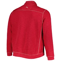 Men's Tommy Bahama Cardinal Arkansas Razorbacks Sport Tobago Bay Tri-Blend Mock Neck Half-Zip Jacket