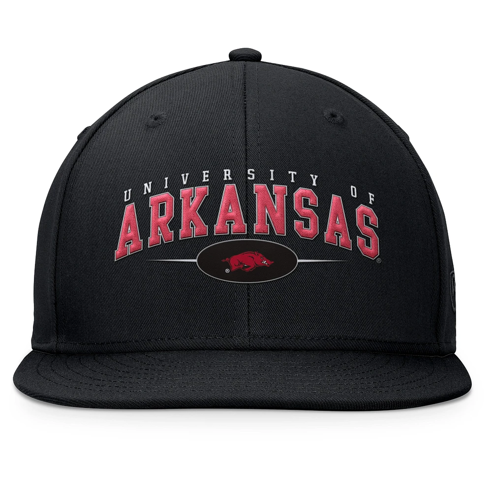 Men's Top of the World Black Arkansas Razorbacks Bullpen Snapback Hat