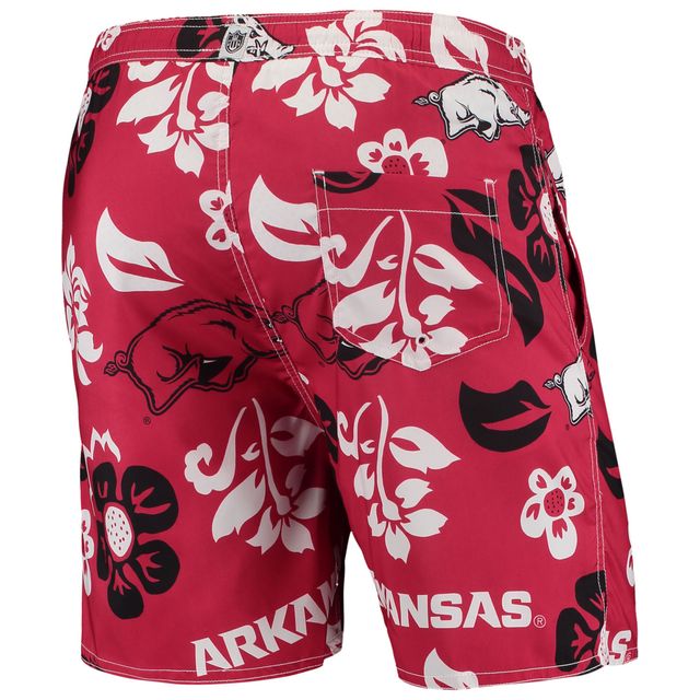Maillot de bain Wes & Willy Cardinal Arkansas Razorbacks Floral Volley Logo pour homme