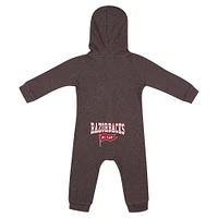 Newborn & Infant Colosseum Charcoal Arkansas Razorbacks Zando-Zan Waffle Full-Snap Hooded Romper