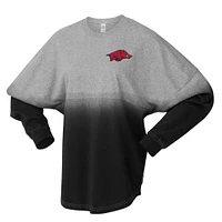 Unisex Spirit Jersey Black/Gray Arkansas Razorbacks Ombre Long Sleeve T-Shirt