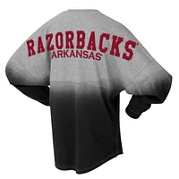 Unisex Spirit Jersey Black/Gray Arkansas Razorbacks Ombre Long Sleeve T-Shirt