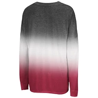 Women's Colosseum Black Arkansas Razorbacks Winkle Dip Dye Long Sleeve T-Shirt
