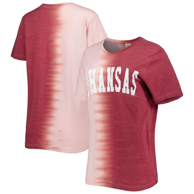 T-shirt pour femme Gameday Couture Cardinal Arkansas Razorbacks Find Your Groove Split-Dye