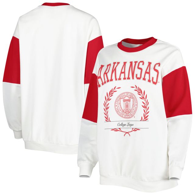 Sweat Gameday Couture Razorbacks de l'Arkansas blanc pour femme It's A Vibe Dolman Pullover