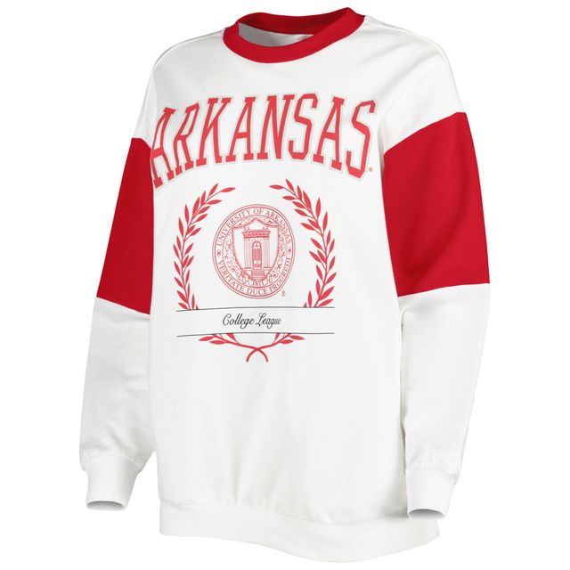 Sweat Gameday Couture Razorbacks de l'Arkansas blanc pour femme It's A Vibe Dolman Pullover