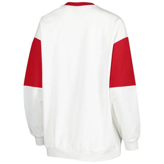 Sweat Gameday Couture Razorbacks de l'Arkansas blanc pour femme It's A Vibe Dolman Pullover