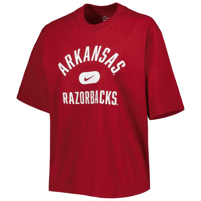 T-shirt droit Nike Cardinal Arkansas Razorbacks Clean Team pour femme