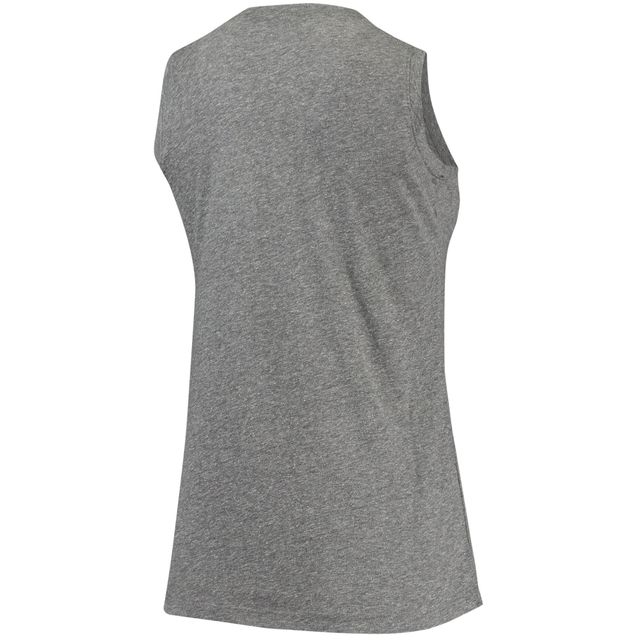 Débardeur décontracté à col en V Henley Tri-Blend pour femmes, Original Retro Brand Heathered Grey Arkansas Razorbacks