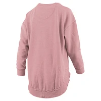 Women's Pressbox Pink Arkansas Razorbacks Poncho Fleece Pullover Sweatshirt