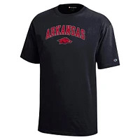 T-shirt noir Arkansas Razorbacks Arch Over Logo pour jeunes champions