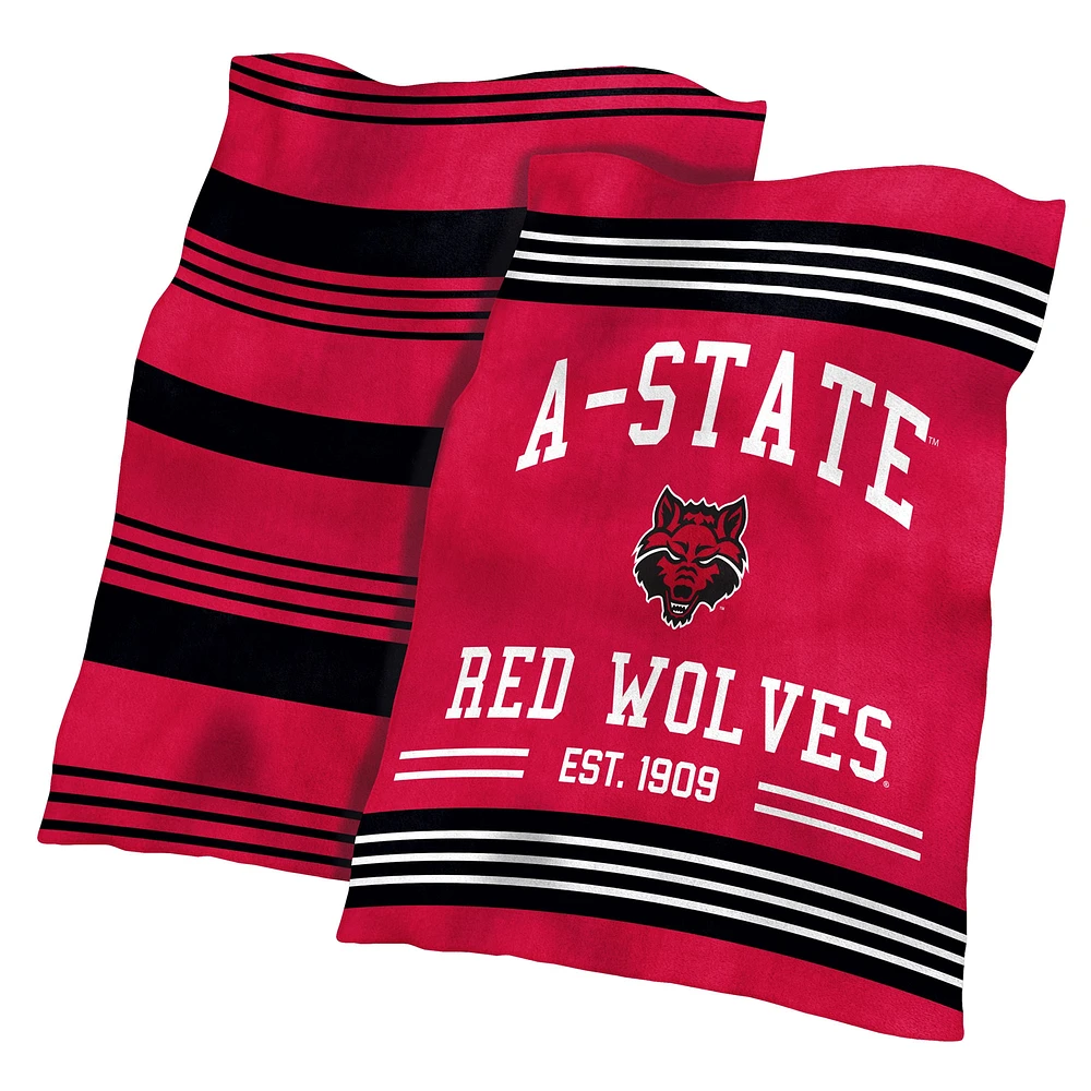 Couverture en peluche colorée Arkansas State Red Wolves 60'' x 70''