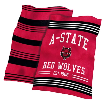 Couverture en peluche colorée Arkansas State Red Wolves 60'' x 70''