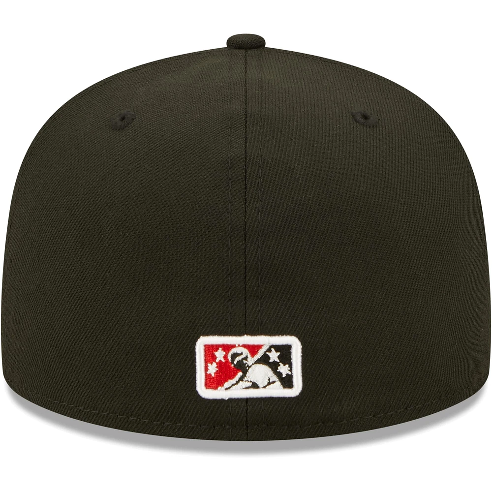 Men's New Era Black Arkansas Travelers Authentic Collection Road 59FIFTY Fitted Hat