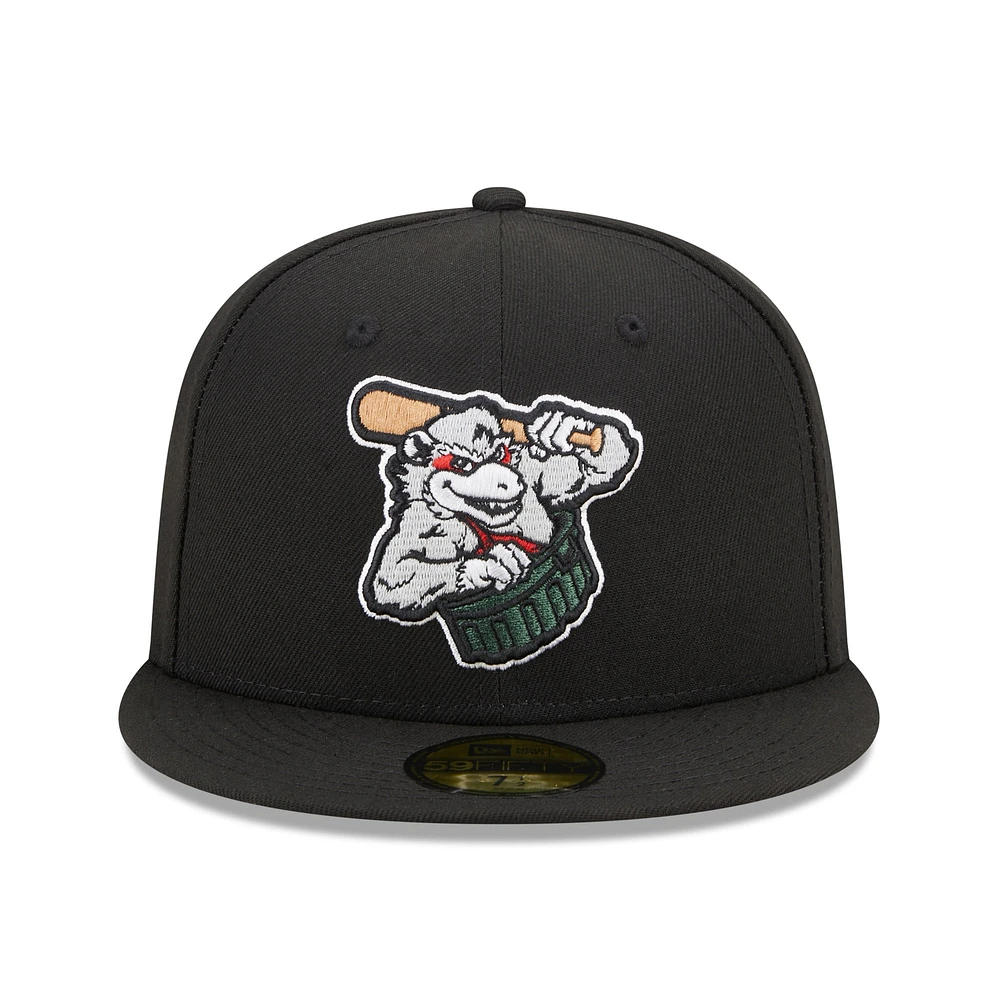 Men's New Era Black Arkansas Travelers Marvel x Minor League 59FIFTY Fitted Hat