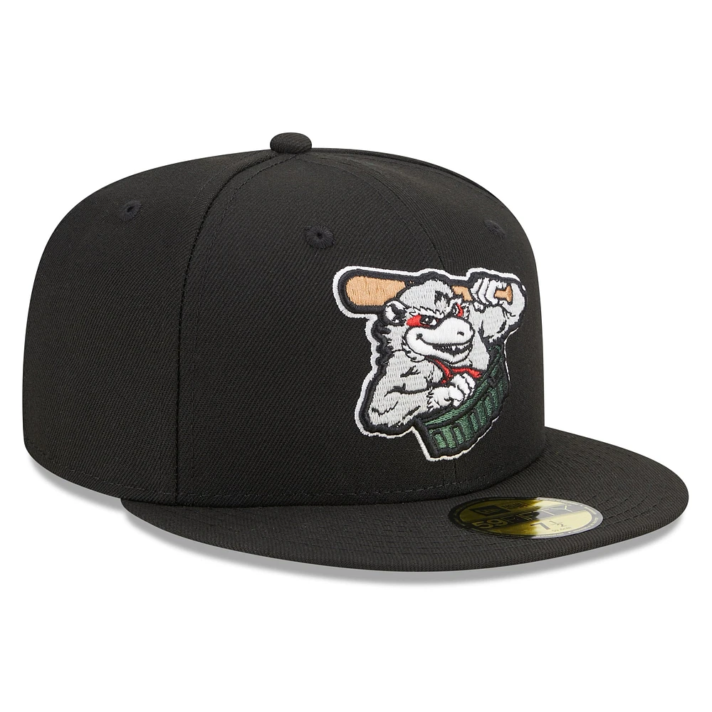 Men's New Era Black Arkansas Travelers Marvel x Minor League 59FIFTY Fitted Hat