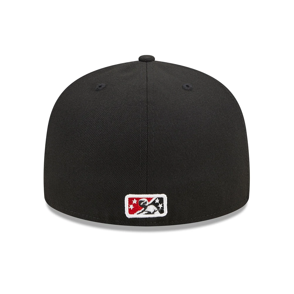 Men's New Era Black Arkansas Travelers Marvel x Minor League 59FIFTY Fitted Hat