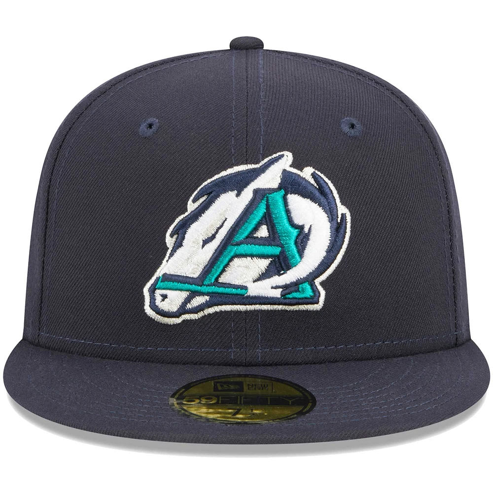 Men's New Era Navy Arkansas Travelers Theme Nights Mariners Alternate  59FIFTY Fitted Hat
