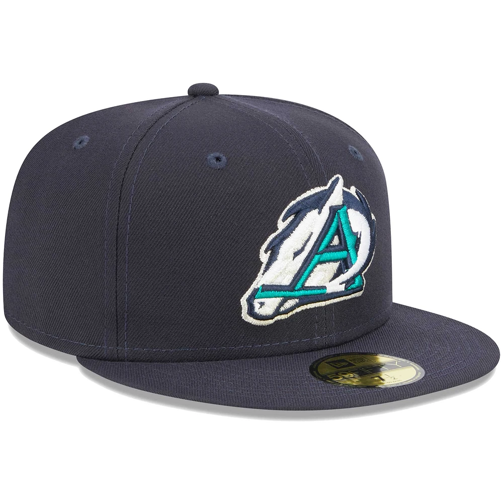 Men's New Era Navy Arkansas Travelers Theme Nights Mariners Alternate  59FIFTY Fitted Hat