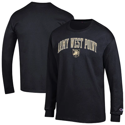 T-shirt à manches longues avec logo Arch Over pour homme Champion Black Army Knights