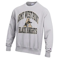 Men's Champion Heather Gray Army Black Knights Vault Late Night Reverse Weave Pullover Sweatshirt