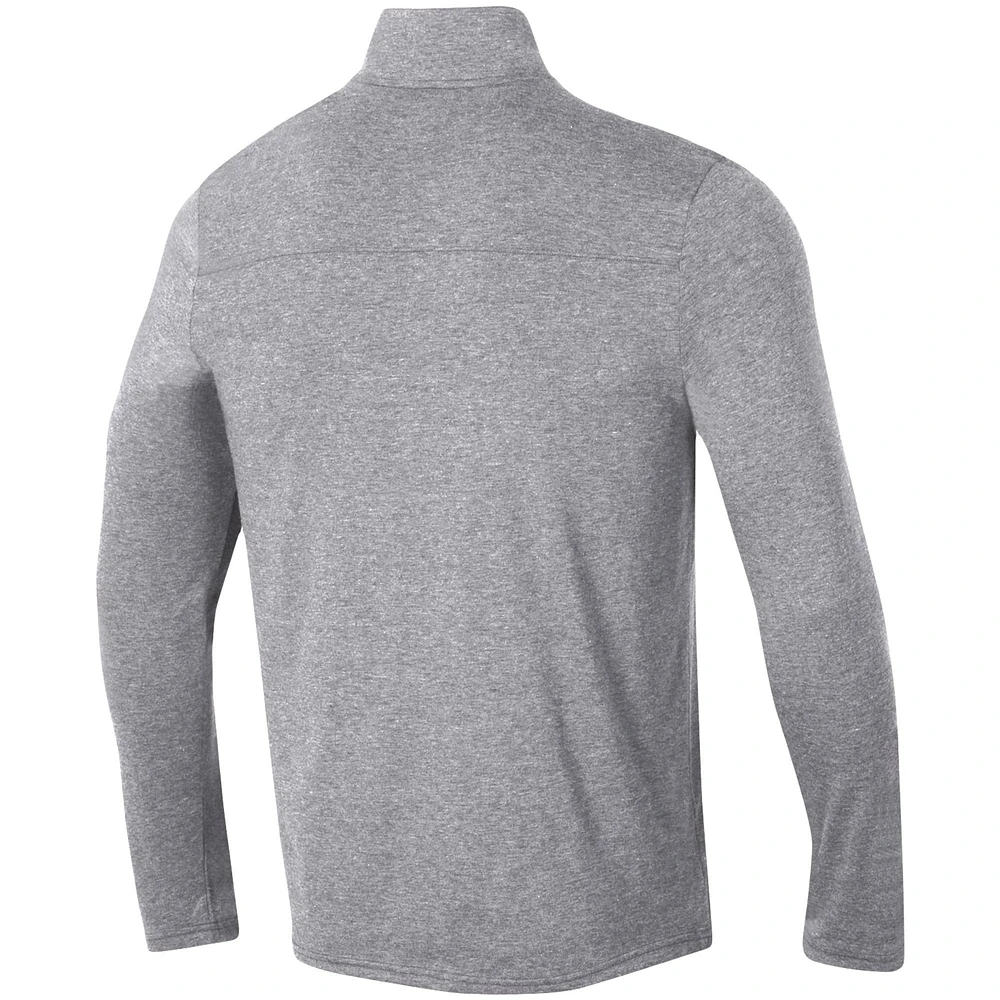Men's Champion Heathered Gray Army Black Knights Field Day Team Quarter-Zip Jacket