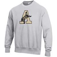 Men's Champion Heathered Gray Army Black Knights Vault Logo Reverse Weave Pullover Sweatshirt